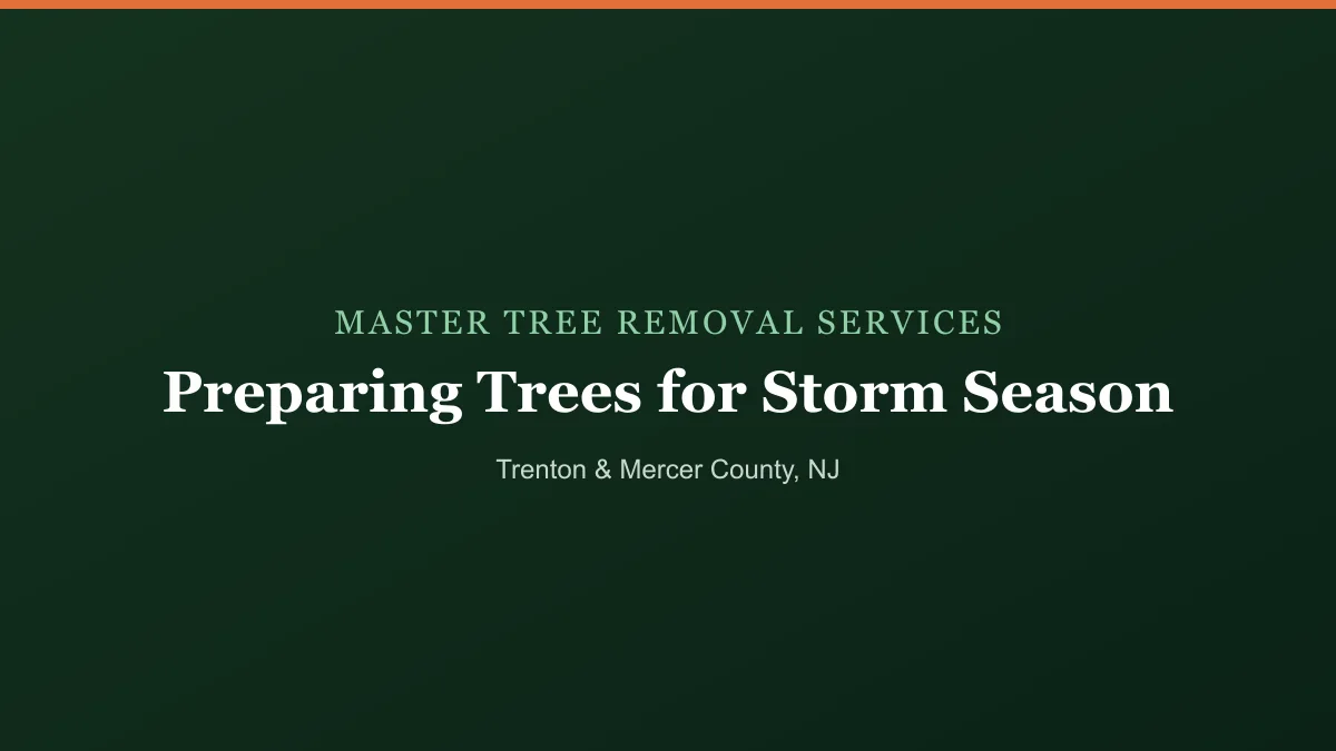 Arborist inspecting a large tree before storm season at a New Jersey home
