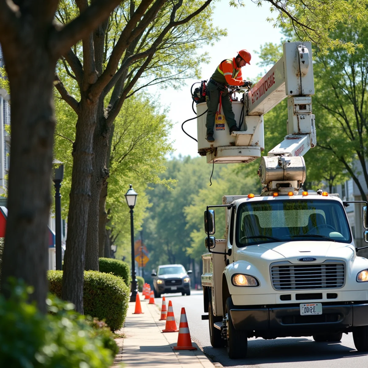 Commercial Tree Service in action by a Master Tree Removal crew in Trenton, NJ