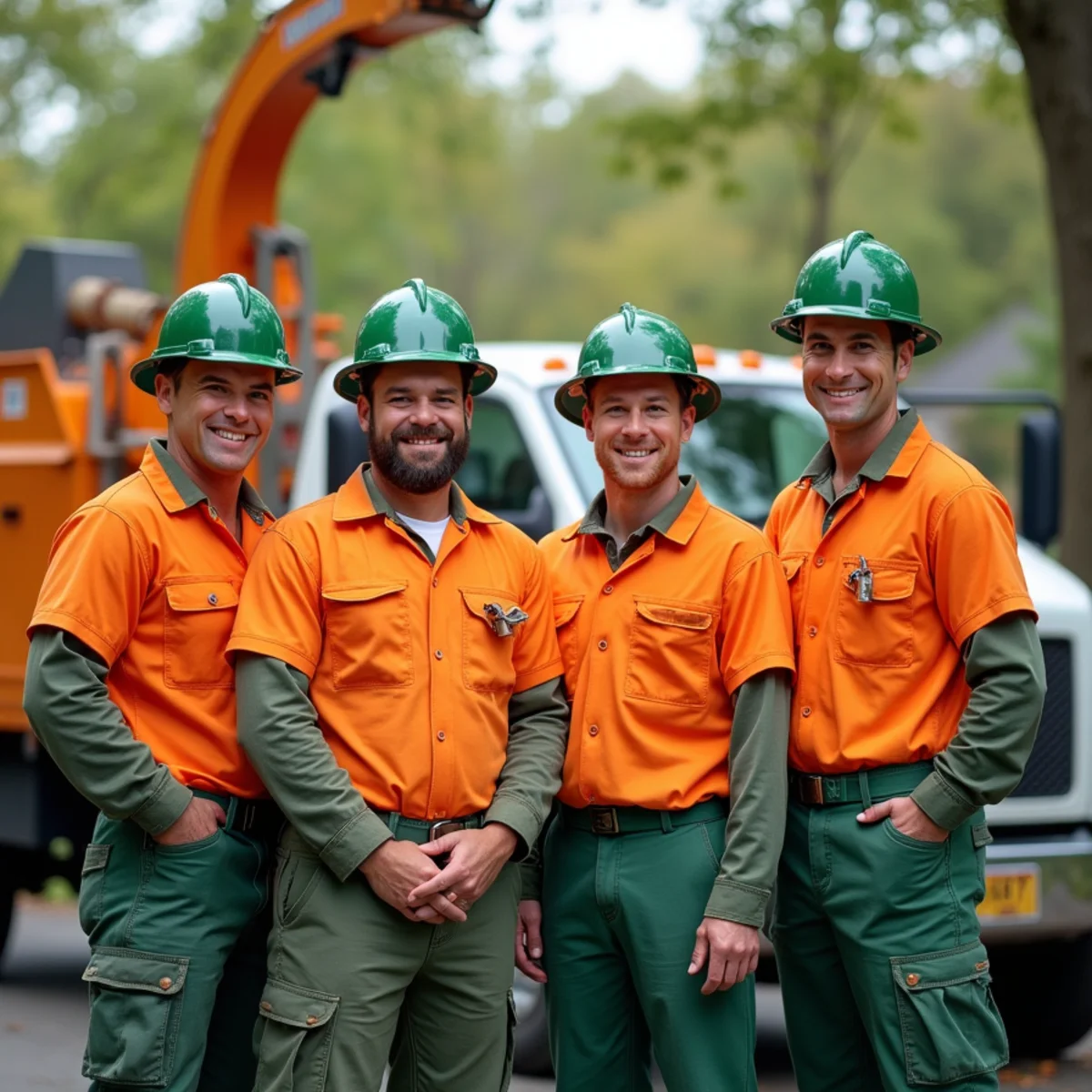 The Master Tree Removal Services team with equipment in Trenton, NJ