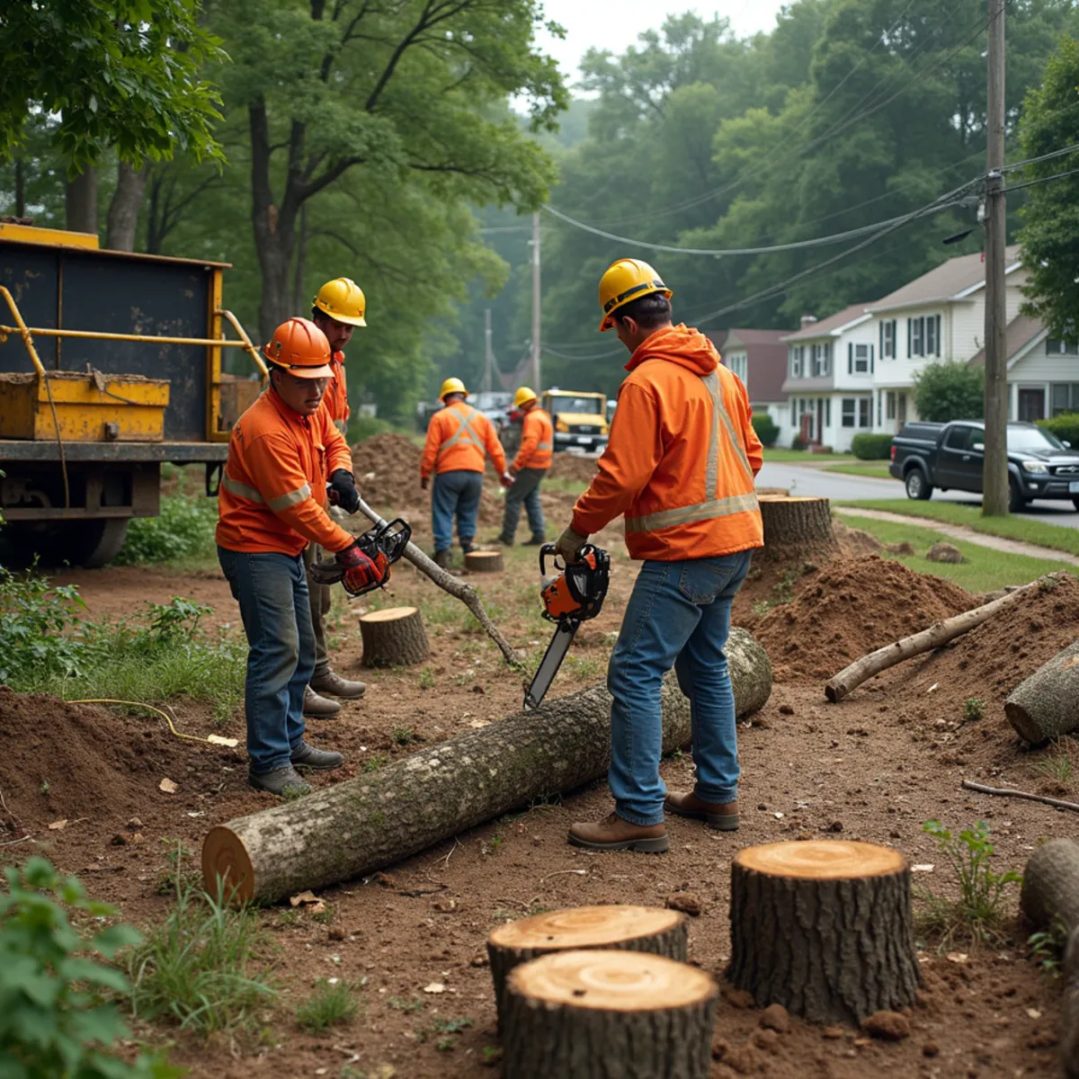 Lot Clearing in action by a Master Tree Removal crew in Trenton, NJ