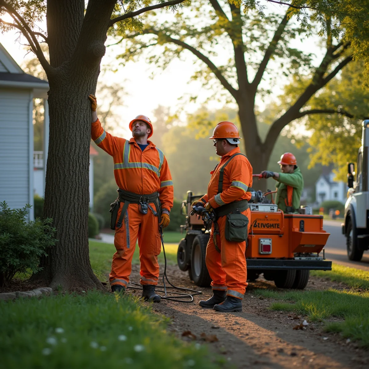 Master Tree Removal Services crew providing tree service in Bridgewater, Somerset County, NJ