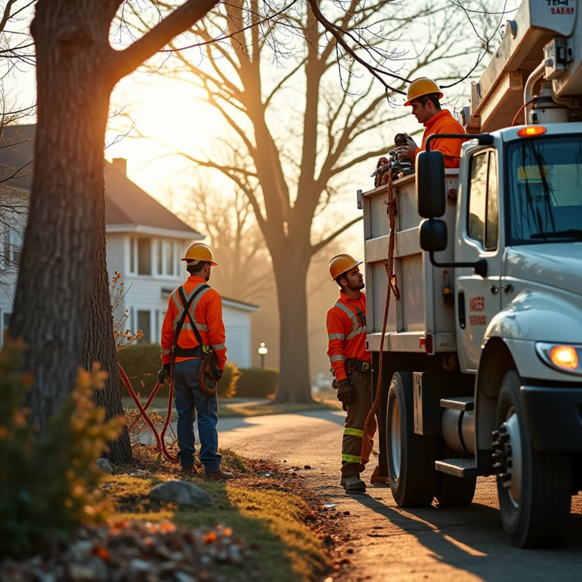 Master Tree Removal Services crew providing tree service in Evesham, Burlington County, NJ