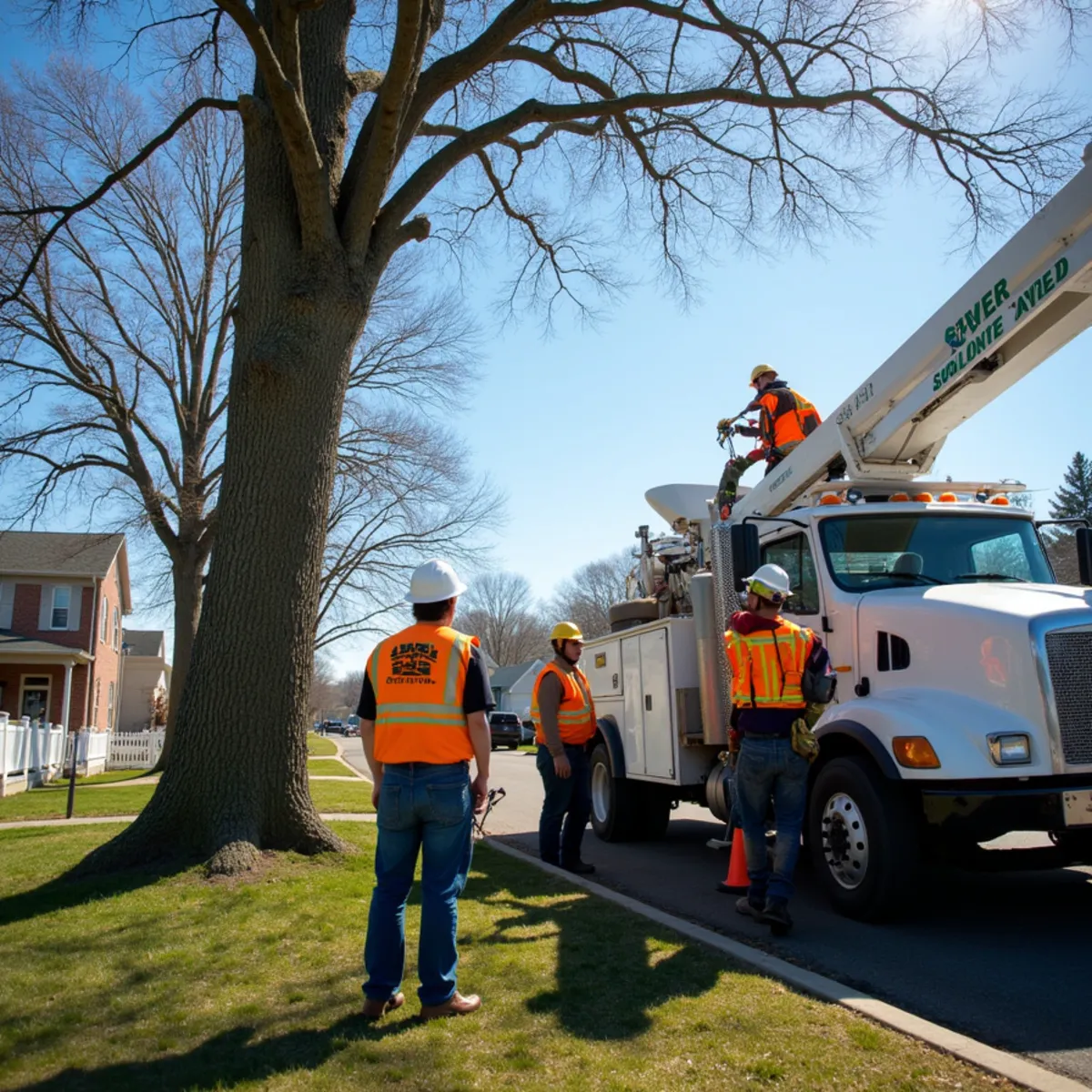 Master Tree Removal Services crew providing tree service in Franklin, Somerset County, NJ