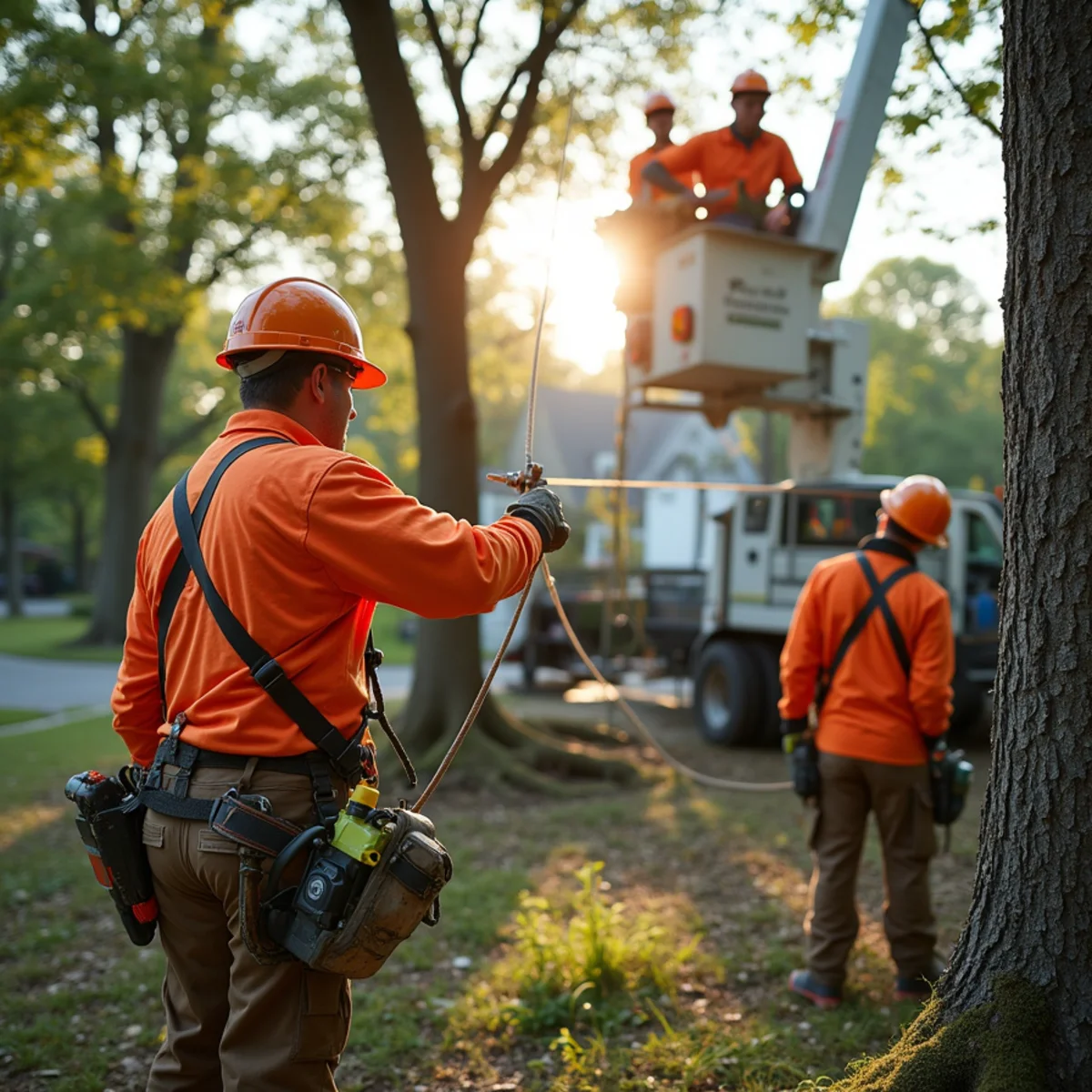 Master Tree Removal Services crew providing tree service in Freehold, Monmouth County, NJ