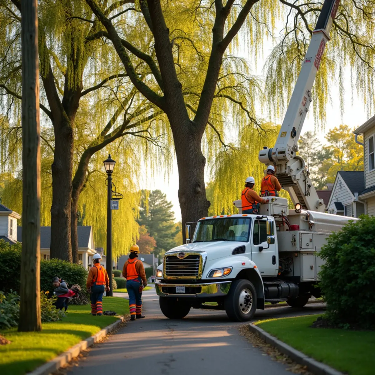 Master Tree Removal Services crew providing tree service in Hightstown, Mercer County, NJ