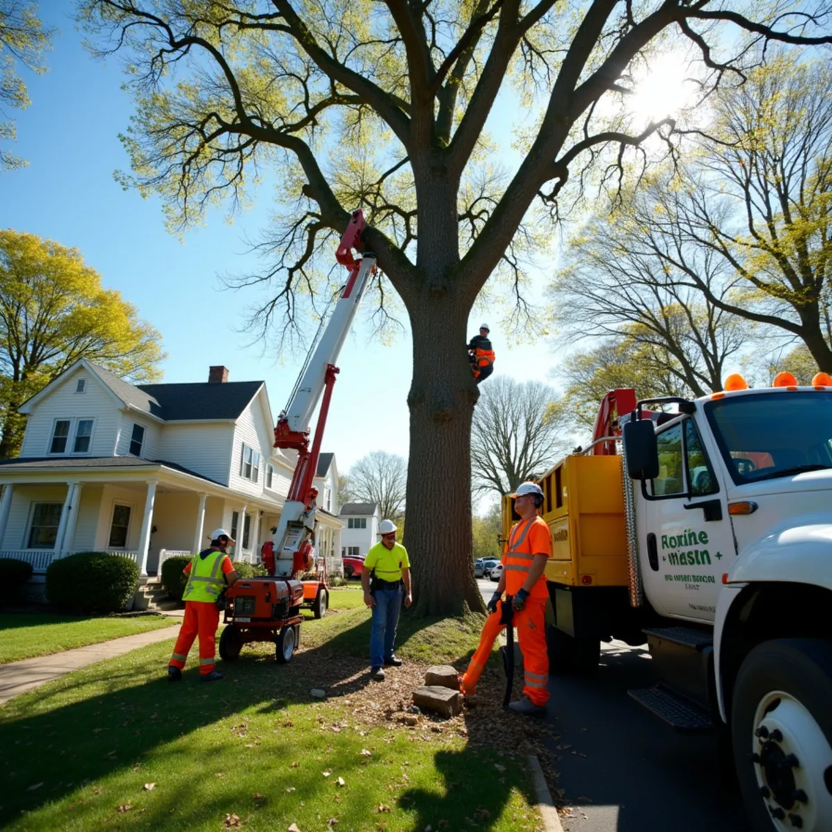 Master Tree Removal Services crew providing tree service in Lawrence, Mercer County, NJ