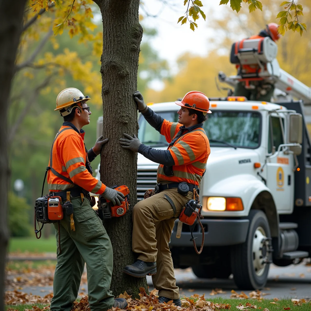 Master Tree Removal Services crew providing tree service in Long Branch, Monmouth County, NJ