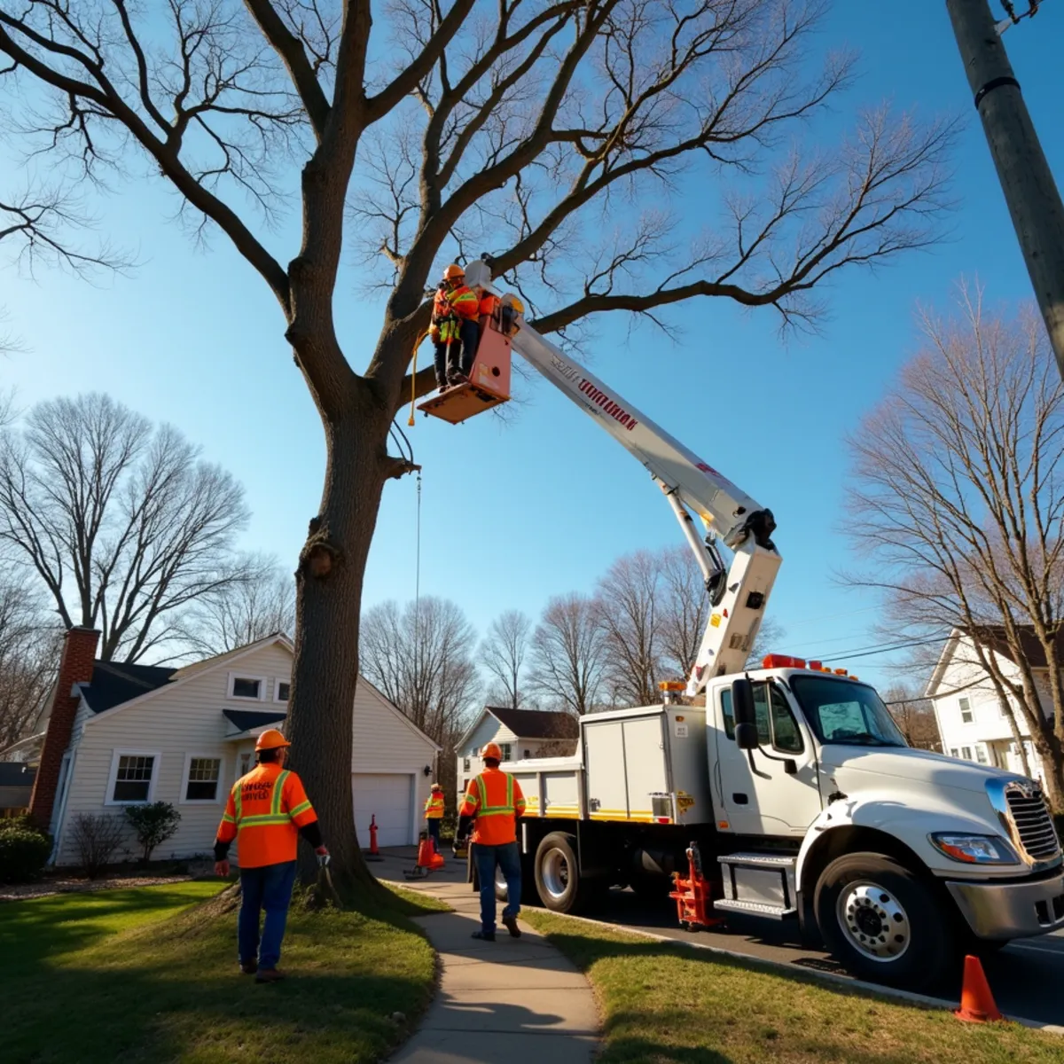 Master Tree Removal Services crew providing tree service in Manalapan, Monmouth County, NJ